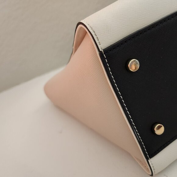 Like New Kate Spade Two-Tone Leather Shoulder Bag Satchel Purse - Picture 10 of 15